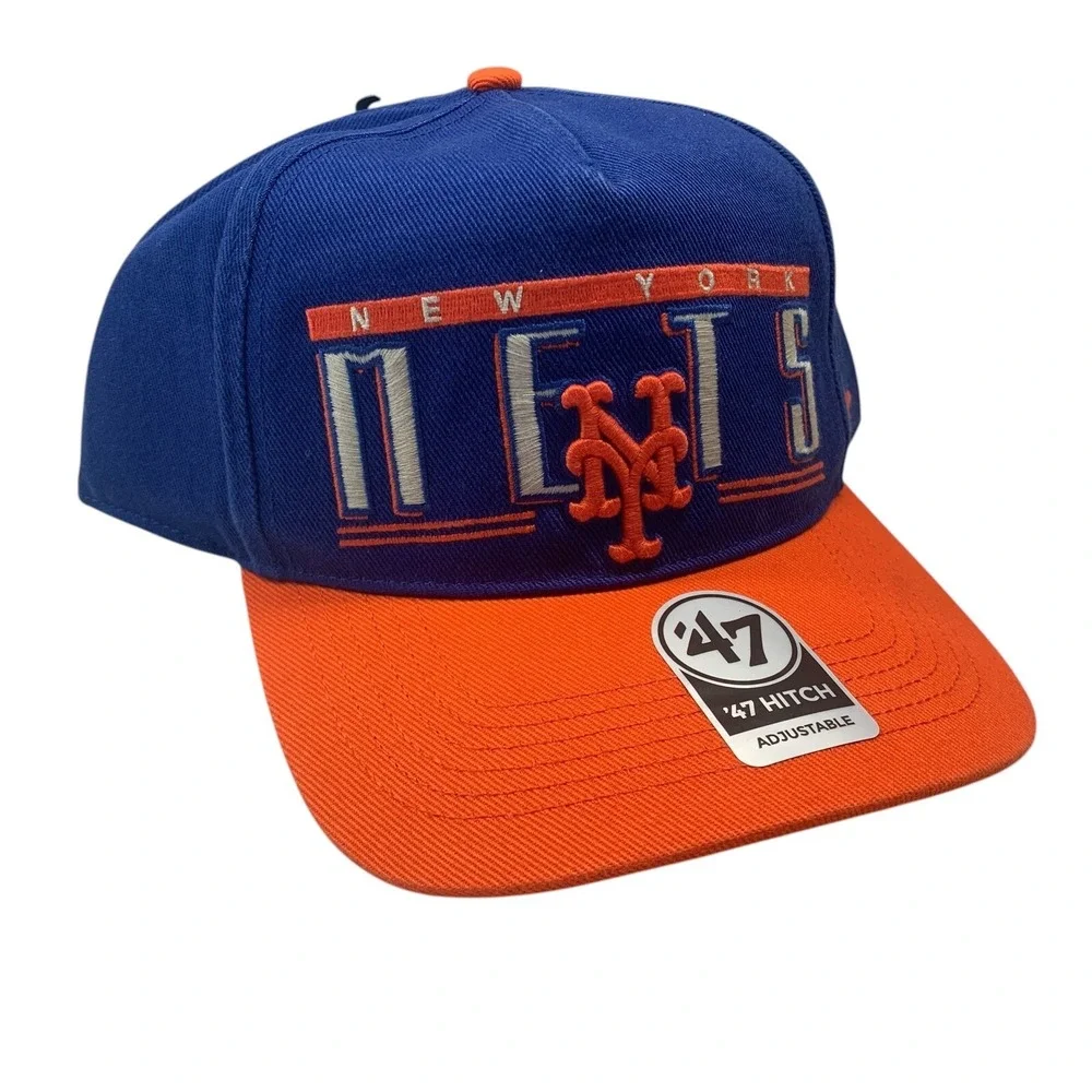 '47 Brand New York Mets Throwback Cooperstown Hitch Adjustable Snapback Hat OSFM